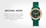 Shop Authentic Michael Kors Runway Chronograph Green Dial Green Steel Strap Watch for Women - MK7422 - Luxxuri