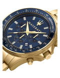  Shop Authentic Maserati SFIDA Analog Blue Dial Gold Stainless Steel Watch For Men - R8873640008 - Luxxuri