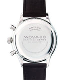  Shop Authentic Movado Heritage Chronograph Black Dial Black Leather Strap Watch for Men - 3650005 - Luxxuri