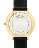  Shop Authentic Movado Ultra Slim Black Dial Black Leather Strap Watch For Women - 0607091 - Luxxuri