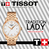  Shop Authentic Tissot T Classic Tradition Lady White Dial Rose Gold Steel Strap Watch for Women - T063.210.33.037.00 - Luxxuri