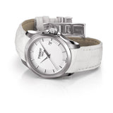  Shop Authentic Tissot Couturier Lady Silver Dial White Leather Strap Watch For Women - T035.210.16.011.00 - Luxxuri