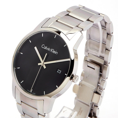  Shop Authentic Calvin Klein City Chronograph Black Dial Silver Steel Strap Watch for Men - K2G2G14Y - Luxxuri