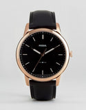  Shop Authentic Fossil The Minimalist Black Dial Black Leather Strap Watch for Men - FS5376 - Luxxuri