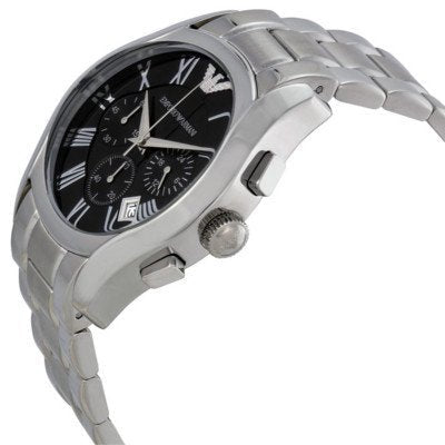  Shop Authentic Emporio Armani Valente Chronograph Black Dial Silver Stainless Steel Watch For Men - AR0673 - Luxxuri