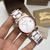  Shop Authentic Burberry The City White Dial Two Tone Steel Strap Watch for Women - BU9006 - Luxxuri