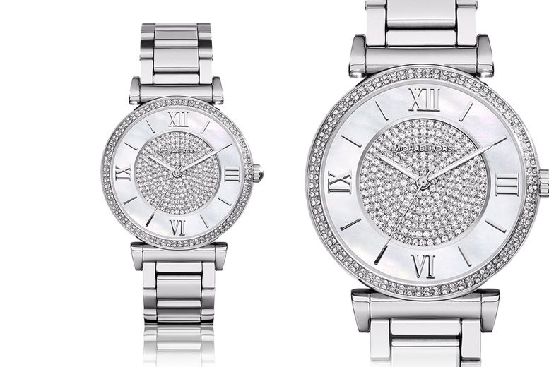  Shop Authentic Michael Kors Catlin Silver Dial Silver Steel Strap Watch for Women - MK3355 - Luxxuri