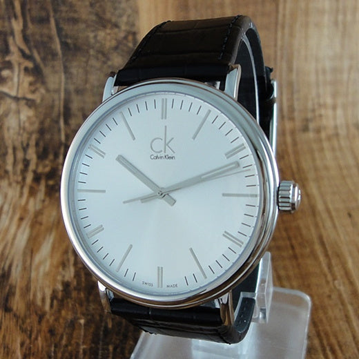  Shop Authentic Calvin Klein Surround Silver Dial Black Leather Strap Watch for Men - K3W211C6 - Luxxuri