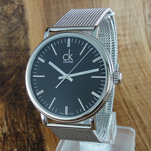  Shop Authentic Calvin Klein Surround Black Dial Silver Mesh Bracelet Watch for Men - K3W21121 - Luxxuri