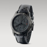  Shop Authentic Gucci G Timeless Quartz Chronograph Black Dial Black Leather Strap Watch For Men - YA126244 - Luxxuri