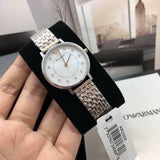  Shop Authentic Emporio Armani Gianni T Bar Mother of Pearl Dial Two Tone Steel Strap Watch For Women - AR2508 - Luxxuri
