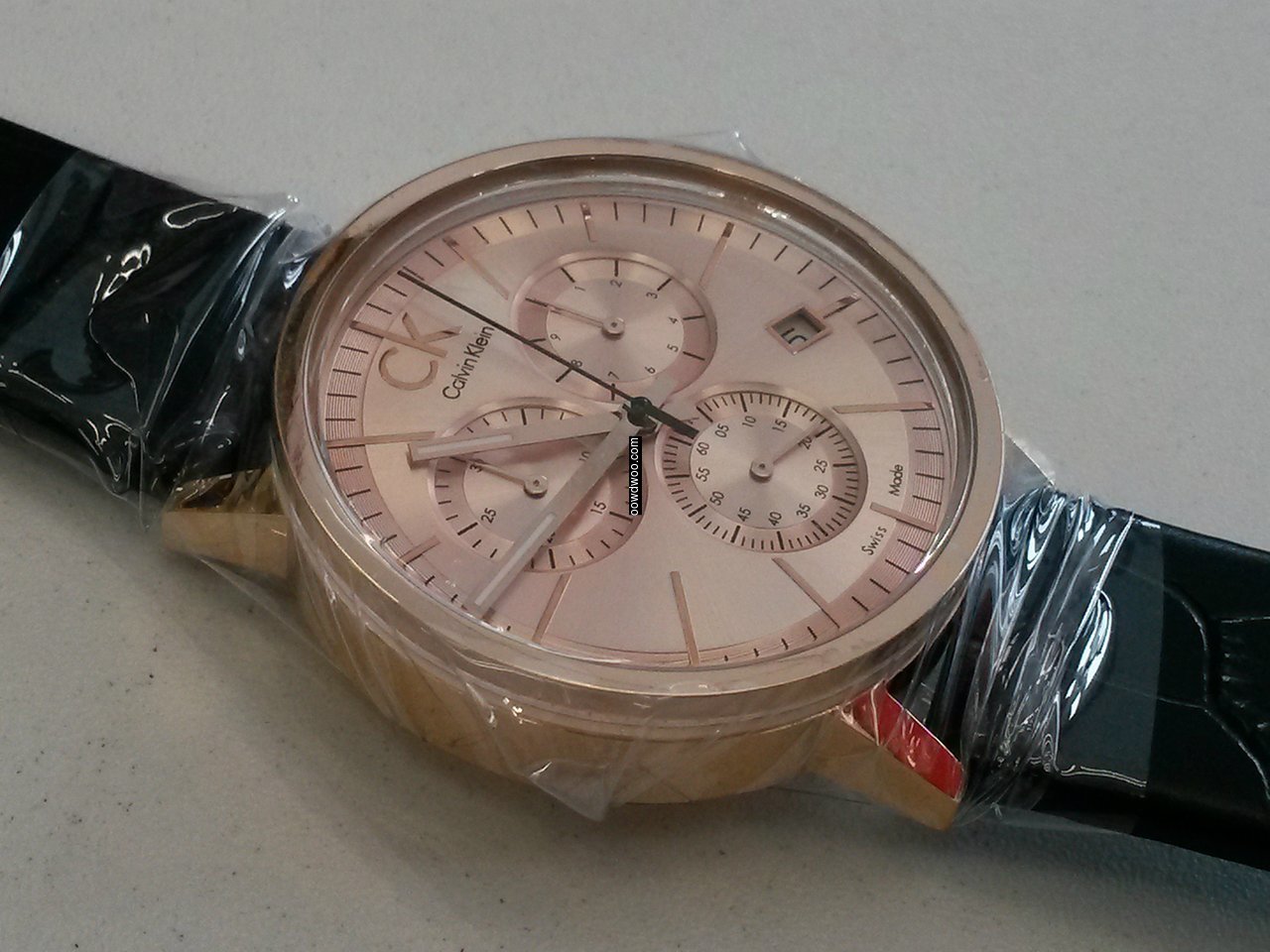  Shop Authentic Calvin Klein Post Minimal Chronograph Rose Gold Dial Black Leather Strap Watch for Men - K7627201 - Luxxuri