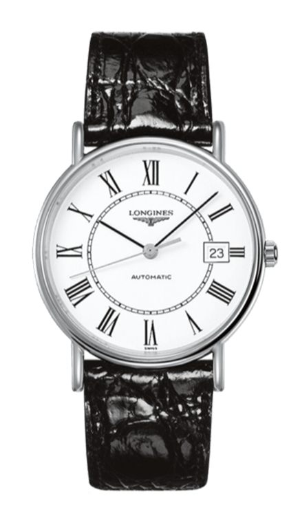  Shop Authentic Longines Presence 38.5mm Automatic White Dial Black Leather Strap Watch for Men - L4.921.4.11.2 - Luxxuri