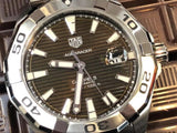  Shop Authentic Tag Heuer Aquaracer Calibre 5 Automatic Sunray Brown Dial Silver Steel Strap Watch for Men - WAY2018.BA0927 - Luxxuri