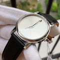 Movado Museum Quartz Silver Dial Black Leather Strap Watch For Men - 2100001