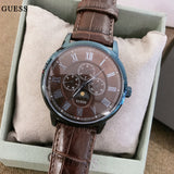 Shop Authentic Guess Delancy Analog Brown Dial Brown Leather Strap Watch For Men - W0870G3 - Luxxuri