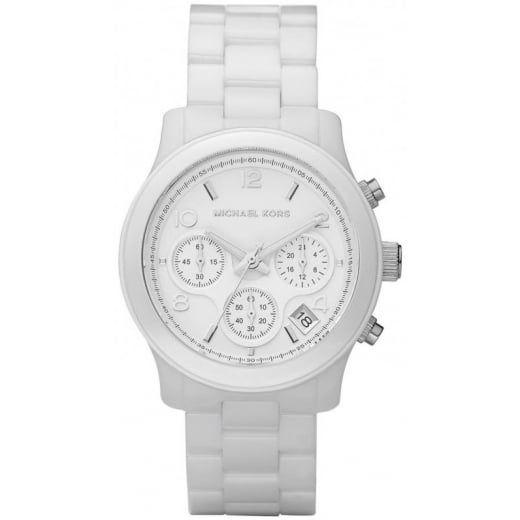  Shop Authentic Michael Kors Runway White Ceramic Dial White Steel Strap Watch for Women - MK5161 - Luxxuri