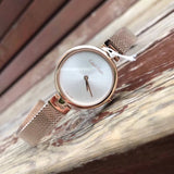  Shop Authentic Calvin Klein Authentic Silver Dial Rose Gold Mesh Bracelet Watch for Women - K8G23626 - Luxxuri