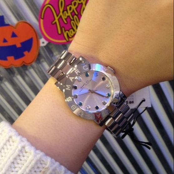  Shop Authentic Marc Jacobs Amy White Dial Silver Steel Strap Watch for Women - MBM3140 - Luxxuri