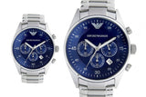  Shop Authentic Emporio Armani Sportivo Chronograph Blue Dial Silver Steel Strap Watch For Men - AR5860 - Luxxuri