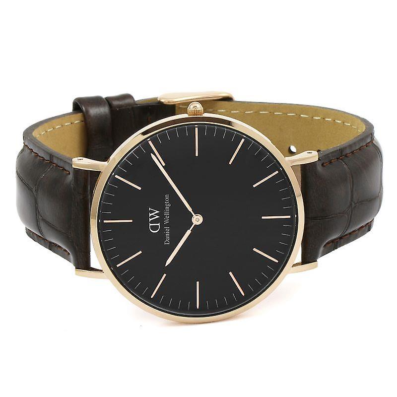  Shop Authentic Daniel Wellington Classic York Black Dial Brown Leather Strap Watch For Men - DW00100128 - Luxxuri