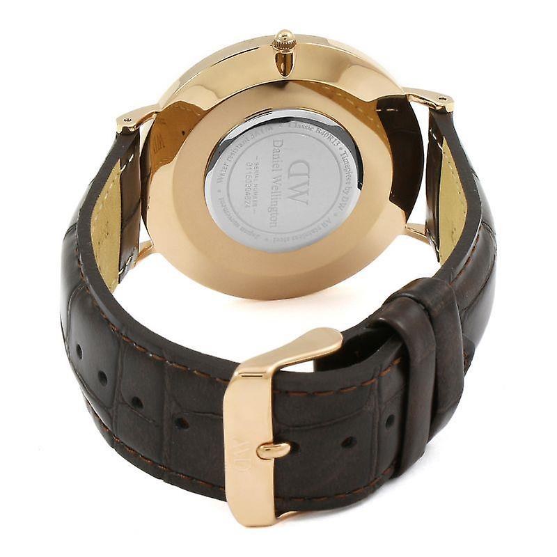  Shop Authentic Daniel Wellington Classic York Black Dial Brown Leather Strap Watch For Men - DW00100128 - Luxxuri