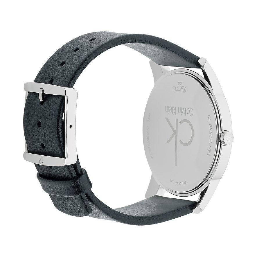  Shop Authentic Calvin Klein City Black Dial Black Leather Strap Watch for Men - K2G21107 - Luxxuri