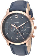  Shop Authentic Fossil Neutra Chronograph Blue Dial Blue Leather Strap Watch for Men - FS5454 - Luxxuri