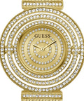 Guess Dream Quartz Gold Dial Gold Mesh Strap Watch For Women - GW0550L2