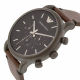  Shop Authentic Emporio Armani Classic Chronograph Black Dial Brown Leather Strap Watch For Men - AR1919 - Luxxuri