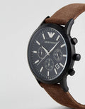  Shop Authentic Emporio Armani Chronograph Black Dial Brown Leather Strap Watch For Men - AR11078 - Luxxuri