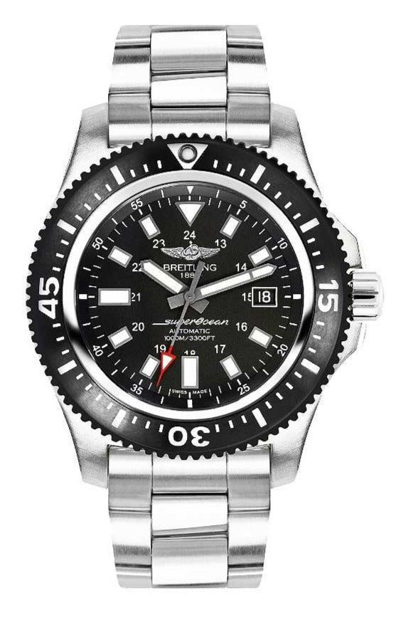  Shop Authentic Breitling Superocean II Special 44mm Black Dial Silver Steel Strap Watch for Men - Y1739310/BF45/162A - Luxxuri