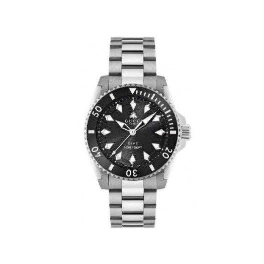  Shop Authentic Gucci Dive Automatic Black Dial Silver Steel Strap Watch for Men - YA136353 - Luxxuri