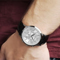  Shop Authentic Emporio Armani Classic Chronograph Silver Dial Black Leather Strap Watch For Men - AR2432 - Luxxuri