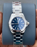  Shop Authentic Tag Heuer Aquaracer Blue Dial Silver Steel Strap Watch for Women - WBD1412.BA0741 - Luxxuri