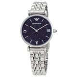  Shop Authentic Emporio Armani Gianni T Bar Dark Blue Dial Silver Stainless Steel Watch For Women - AR11091 - Luxxuri