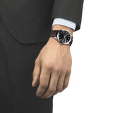  Shop Authentic Tissot Gentleman Powermatic 80 Silicium Black Dial Brown Leather Strap Watch For Men - T127.407.16.051.01 - Luxxuri
