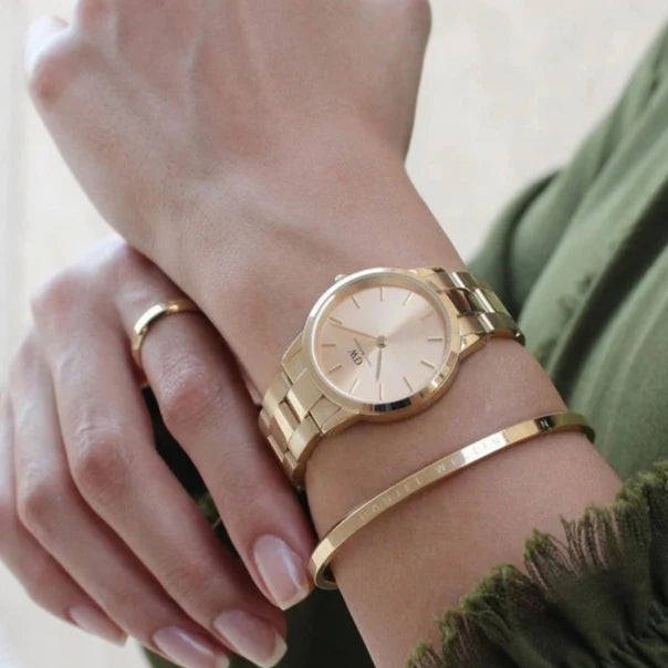  Shop Authentic Daniel Wellington Iconic Link Unitone Gold Dial Gold Steel Strap Watch For Women - DW00100403 - Luxxuri