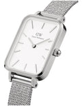  Shop Authentic Daniel Wellington Quadro Sterling White Dial Silver Mesh Strap Watch For Women - DW00100438 - Luxxuri