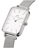  Shop Authentic Daniel Wellington Quadro Sterling White Dial Silver Mesh Strap Watch For Women - DW00100438 - Luxxuri