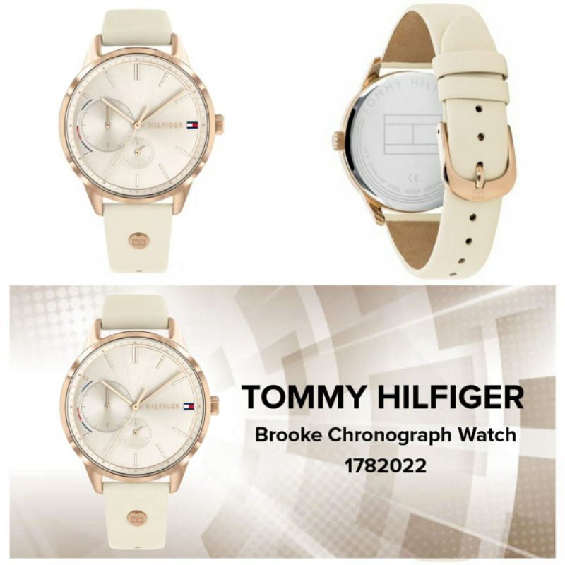  Shop Authentic Tommy Hilfiger Brooke Quartz White Dial Cream Leather Strap Watch for Women  - 1782022 - Luxxuri
