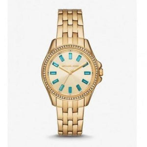  Shop Authentic Michael Kors Mini Pilot Quartz Gold Dial Gold Steel Strap Watch For Women - MK7366 - Luxxuri