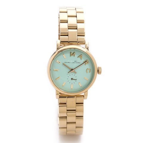 Shop Authentic Marc Jacobs Baker Mint Green Dial Gold Steel Strap Watch for Women - MBM3284 - Luxxuri