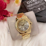  Shop Authentic Guess Confetti Diamonds Silver Dial Gold Steel Strap Watch for Women - W0774L5 - Luxxuri