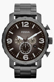  Shop Authentic Fossil Nate Chronograph Gunmetal Dial Grey Steel Strap Watch for Men - JR1437 - Luxxuri