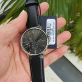  Shop Authentic Tommy Hilfiger Brooklyn Black Dial Black Leather Strap Watch for Men - 1791509 - Luxxuri