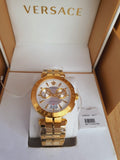  Shop Authentic Versace V Racer Chronograph White Dial Gold Steel Strap Watch for Men - VBR060017 - Luxxuri