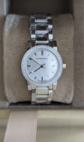  Shop Authentic Burberry The City Diamonds Silver Dial Silver Steel Strap Watch for Women - BU9220 - Luxxuri
