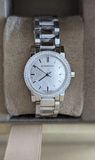  Shop Authentic Burberry The City Diamonds Silver Dial Silver Steel Strap Watch for Women - BU9220 - Luxxuri