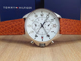  Shop Authentic Tommy Hilfiger Dean Quartz Multifunction White Dial Brown Leather Strap Watch for Men - 1791274 - Luxxuri